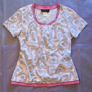 Baby Phat Valentine’s Day Hearts Scrub Top Size Medium